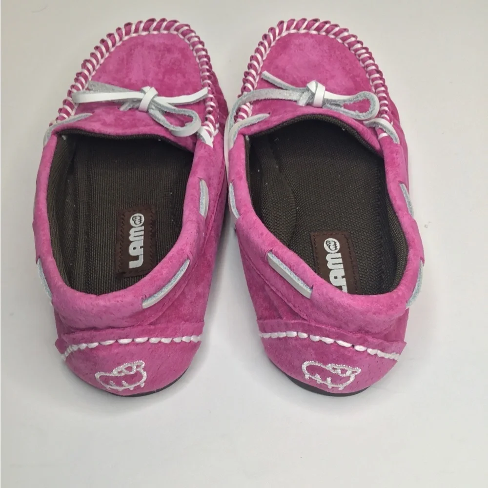 Lamo pink suede loafers kids size 1
